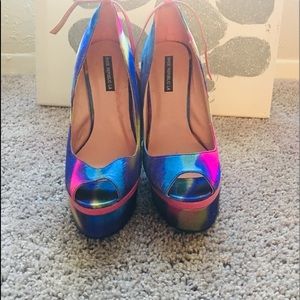 Platform heels rainbow color